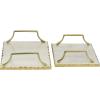 imageDeco 79 Marble Tray with Gold Handles Set of 2 16quot 13quotW White