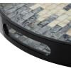imageDeco 79 Mother of Pearl Handmade Chevron Tray with Slot Handles Set of 3 24quot 20quot 16quotW BlackAbstract