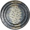 imageDeco 79 Mother of Pearl Handmade Chevron Tray with Slot Handles Set of 3 24quot 20quot 16quotW BlackAbstract