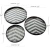 imageDeco 79 Mother of Pearl Handmade Chevron Tray with Slot Handles Set of 3 24quot 20quot 16quotW BlackChevron