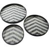 imageDeco 79 Mother of Pearl Handmade Chevron Tray with Slot Handles Set of 3 24quot 20quot 16quotW BlackChevron