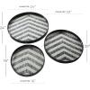 imageDeco 79 Mother of Pearl Handmade Chevron Tray with Slot Handles Set of 3 24quot 20quot 16quotW BlackChevron