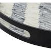 imageDeco 79 Mother of Pearl Handmade Chevron Tray with Slot Handles Set of 3 24quot 20quot 16quotW BlackChevron