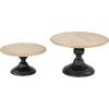 imageDeco 79 Rustic Wood Round Cake Stand Set of 2 13quot 11quotW Light Brown