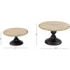 imageDeco 79 Rustic Wood Round Cake Stand Set of 2 13quot 11quotW Light Brown