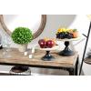 imageDeco 79 Rustic Wood Round Cake Stand Set of 2 13quot 11quotW Light Brown