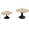 imageDeco 79 Rustic Wood Round Cake Stand Set of 2 13quot 11quotW Light Brown