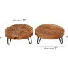 imageDeco 79 Teak Wood Floral Intricate Carved Tray Set of 2 11quot 11quotW BrownBrown