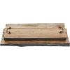 imageDeco 79 Teak Wood Floral Intricate Carved Tray Set of 2 11quot 11quotW BrownBrown
