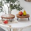 imageDeco 79 Teak Wood Floral Intricate Carved Tray Set of 2 11quot 11quotW BrownBrown