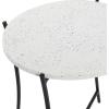 imageDeco 79 Terrazzo Stone Side End Accent Table End Table with Black Metal XStand Side Table 18quot x 18quot x 24quot WhiteBlack