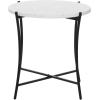 imageDeco 79 Terrazzo Stone Side End Accent Table End Table with Black Metal XStand Side Table 18quot x 18quot x 24quot WhiteBlack