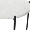 imageDeco 79 Terrazzo Stone Side End Accent Table End Table with Black Metal XStand Side Table 18quot x 18quot x 24quot WhiteBlack