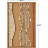 imageDeco 79 Wood Abstract Handmade Home Wall Decor Dimensional Wavy Mixed Media Wall Sculpture with Various Textures and Patterns Wall Art 15quot x 2quot x 23quot Brown