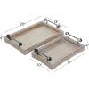 imageDeco 79 Wood Living Room Decor Tray Ottoman Tray with Metal Handles Set of 2 Serving Tray 20quot 17quotW Beige