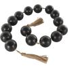imageDeco 79 Marble Handmade Beaded Garland with Tassel Round Extra Long Orb Small Beads with Tassel with Knotted Brown Jute Beads with Tassel 44quot x 1quot x 1quot WhiteBlack