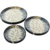 imageDeco 79 Mother of Pearl Handmade Chevron Tray with Slot Handles Set of 3 24quot 20quot 16quotW BlackAbstract