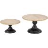 imageDeco 79 Rustic Wood Round Cake Stand Set of 2 13quot 11quotW Light Brown