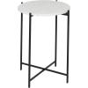 imageDeco 79 Terrazzo Stone Side End Accent Table End Table with Black Metal XStand Side Table 18quot x 18quot x 24quot WhiteBlack