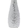 imageDeco 79 Ceramic Decorative Vase Slim Textured Bottleneck Centerpiece Vases with Varying Patterns set of 3 Flower Vases for Home Decoration 3quot x 3quot x 12quot Silver