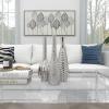 imageDeco 79 Ceramic Decorative Vase Slim Textured Bottleneck Centerpiece Vases with Varying Patterns set of 3 Flower Vases for Home Decoration 3quot x 3quot x 12quot Silver