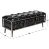 imageDeco 79 Industrial Wood Storage Bench 48quot x 16quot x 18quot Black48 x 16 x 18