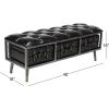 imageDeco 79 Industrial Wood Storage Bench 48quot x 16quot x 18quot Black48 x 16 x 18