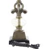 imageDeco 79 Polystone Floral Room Buffet Lamp Antique Style Table Lamp with Tapered Shade Lamp 12quot x 12quot x 32quot Brass