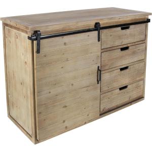 imageDeco 79 Rustic Wood Rectangle Cabinet 44quot x 19quot x 32quot BrownBrown
