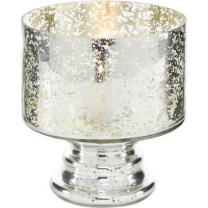 imageGlass Candle Holder Silver 6quotD 7quotH  24669