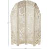imageDeco 79 Wood Floral Handmade Foldable Arched Partition 4 Panel Privacy Screen with Intricately Carved Designs Room Divider 60quot x 2quot x 72quot White