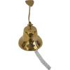 imageDeco 79 Brass Metal Bell Decorative Bell with Rope Detailing 6quot x 8quot x 7quot SilverGold