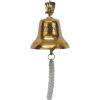 imageDeco 79 Brass Metal Bell Decorative Bell with Rope Detailing 6quot x 8quot x 7quot SilverGold