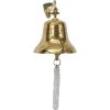 imageDeco 79 Brass Metal Bell Decorative Bell with Rope Detailing 6quot x 8quot x 7quot SilverGold