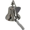 imageDeco 79 Brass Metal Bell Decorative Bell with Rope Detailing 6quot x 8quot x 7quot SilverSilver