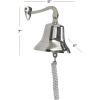 imageDeco 79 Brass Metal Bell Decorative Bell with Rope Detailing 6quot x 8quot x 7quot SilverSilver