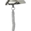 imageDeco 79 Brass Metal Bell Decorative Bell with Rope Detailing 6quot x 8quot x 7quot SilverSilver