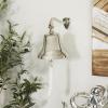 imageDeco 79 Brass Metal Bell Decorative Bell with Rope Detailing 6quot x 8quot x 7quot SilverSilver