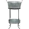 imageDeco 79 Metal 6 Bottle Ice Bucket with Lower Shelf 19quot x 19quot x 34quot Gray