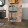 imageDeco 79 Metal 6 Bottle Ice Bucket with Lower Shelf 19quot x 19quot x 34quot Gray