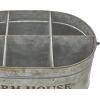 imageDeco 79 Metal Galvanized Farm House 6 Bottle Wine Holder 13quot x 9quot x 7quot Gray