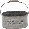imageDeco 79 Metal Galvanized Farm House 6 Bottle Wine Holder 13quot x 9quot x 7quot Gray