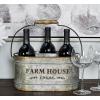 imageDeco 79 Metal Galvanized Farm House 6 Bottle Wine Holder 13quot x 9quot x 7quot Gray