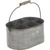 imageDeco 79 Metal Galvanized Farm House 6 Bottle Wine Holder 13quot x 9quot x 7quot Gray