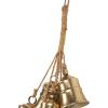 imageDeco 79 Metal Indoor Outdoor Decorative Bells Cluster Meditation Bell with Jute Hanging Rope Cow Bell 8quot x 8quot x 26quot Gold10 x 9 x 25