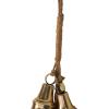 imageDeco 79 Metal Indoor Outdoor Decorative Bells Cluster Meditation Bell with Jute Hanging Rope Cow Bell 8quot x 8quot x 26quot Gold6 x 6 x 25