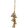 imageDeco 79 Metal Indoor Outdoor Decorative Bells Cluster Meditation Bell with Jute Hanging Rope Cow Bell 8quot x 8quot x 26quot Gold6 x 6 x 25