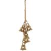 imageDeco 79 Metal Indoor Outdoor Decorative Bells Cluster Meditation Bell with Jute Hanging Rope Cow Bell 8quot x 8quot x 26quot Gold6 x 6 x 25