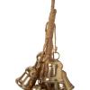 imageDeco 79 Metal Indoor Outdoor Decorative Bells Cluster Meditation Bell with Jute Hanging Rope Cow Bell 8quot x 8quot x 26quot Gold7 x 7 x 47