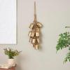 imageDeco 79 Metal Indoor Outdoor Decorative Bells Cluster Meditation Bell with Jute Hanging Rope Cow Bell 8quot x 8quot x 26quot Gold9 x 9 x 25